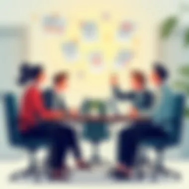 Dynamic Brainstorming Session Team collaboration during a brainstorming session