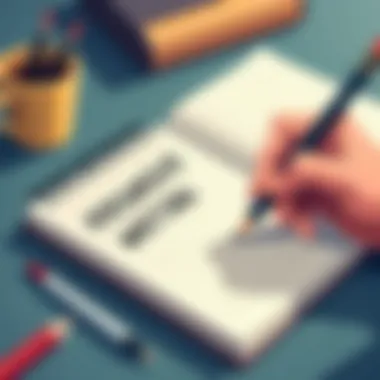 Techniques of Persuasive Writing An open notebook with strategic notes on persuasive writing techniques.