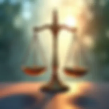 Symbol of fairness and legal compliance in decisions Balanced scales representing fairness in termination